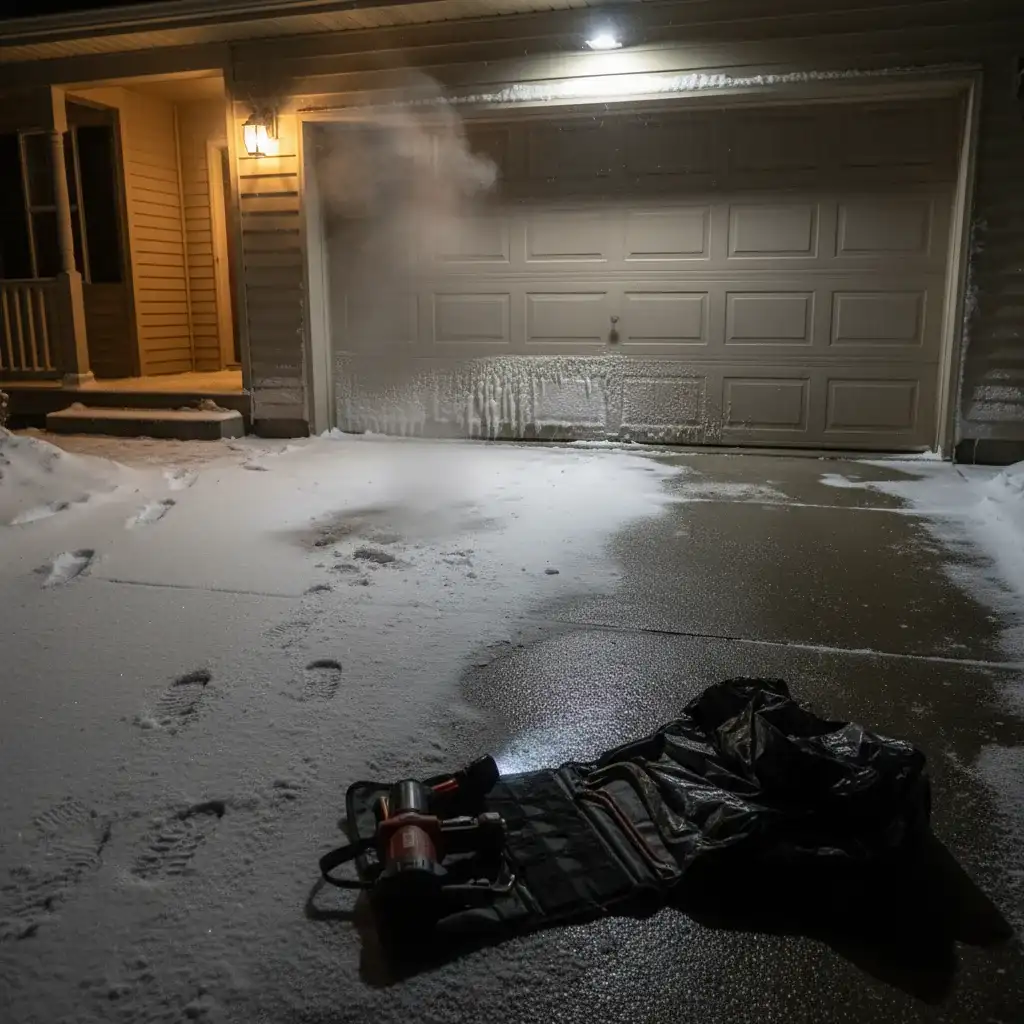 Garage door safety sensor repair in Madison, Wisconsin
